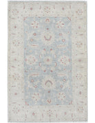 Serenity 3' 2" X 4' 11" Hand-Knotted Wool Rug 3' 2" X 4' 11" (97 X 150) / Blue / Ivory