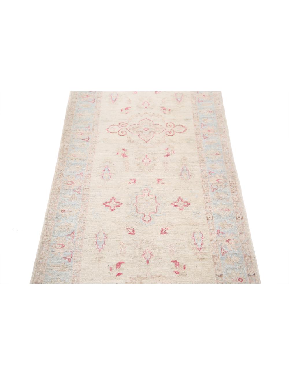 Serenity 2' 7" X 9' 6" Hand-Knotted Wool Rug 2' 7" X 9' 6" (79 X 290) / Ivory / Blue