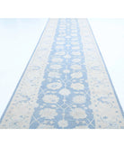 Serenity 4'1'' X 35'11'' Hand-Knotted Wool Rug 4'1'' x 35'11'' (123 X 1078) / Blue / Ivory