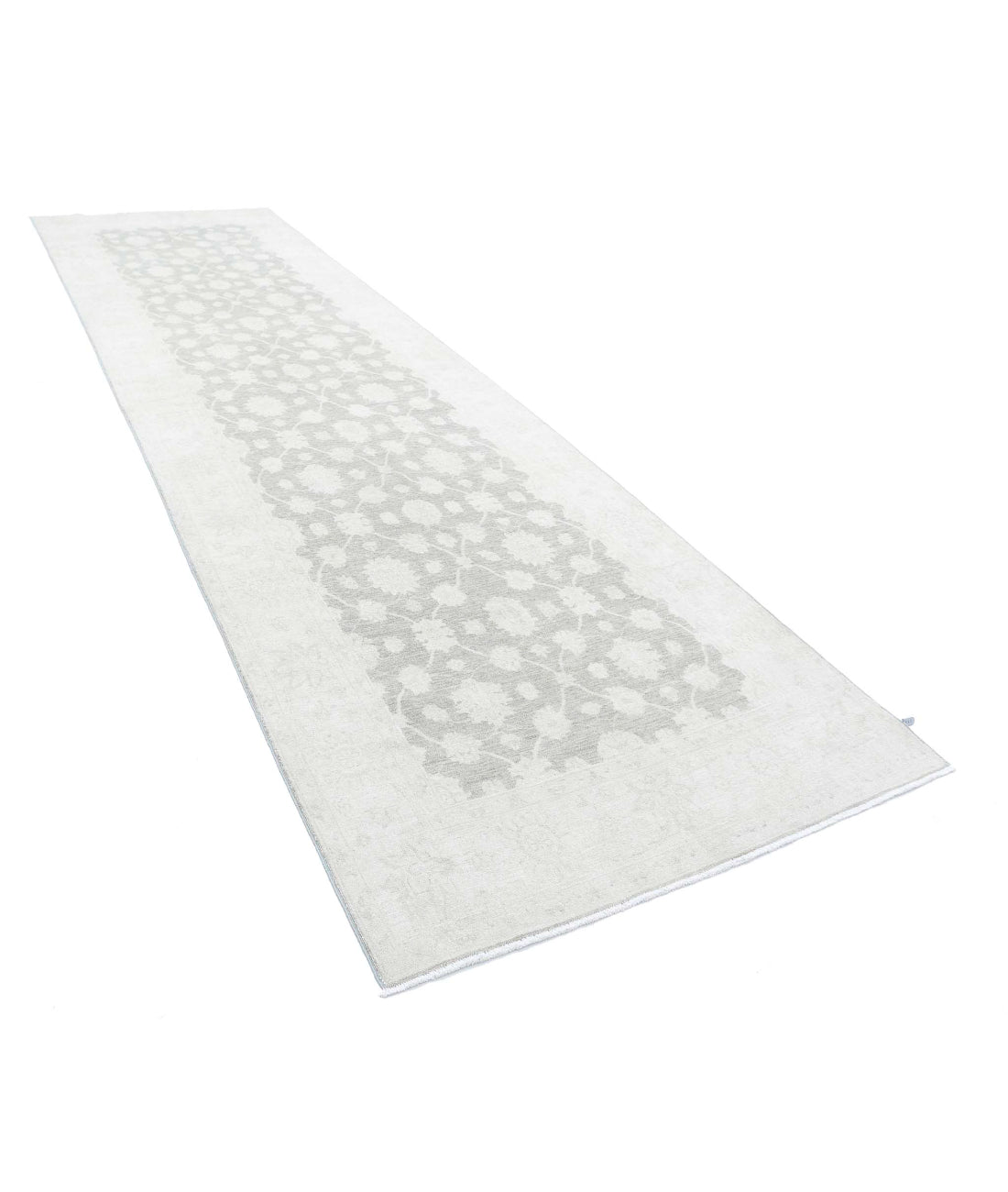 Serenity 4'8'' X 16'3'' Hand-Knotted Wool Rug 4'8'' x 16'3'' (140 X 488) / Grey / Ivory