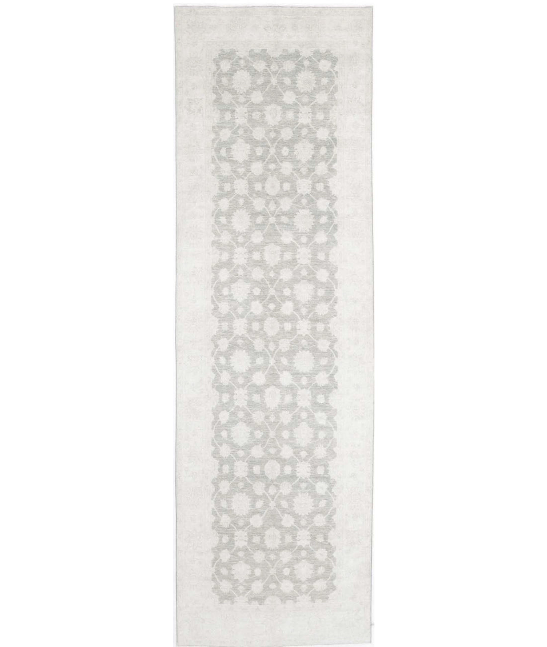Serenity 4'8'' X 16'3'' Hand-Knotted Wool Rug 4'8'' x 16'3'' (140 X 488) / Grey / Ivory