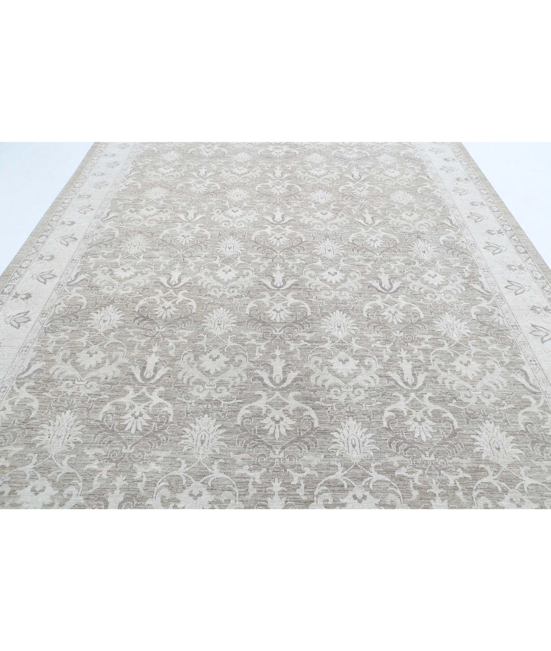 Serenity 8'9'' X 11'8'' Hand-Knotted Wool Rug 8'9'' x 11'8'' (263 X 350) / Taupe / Ivory