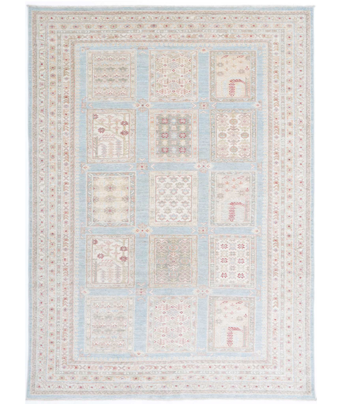 Serenity 5'7'' X 7'11'' Hand-Knotted Wool Rug 5'7'' x 7'11'' (168 X 238) / Blue / Ivory