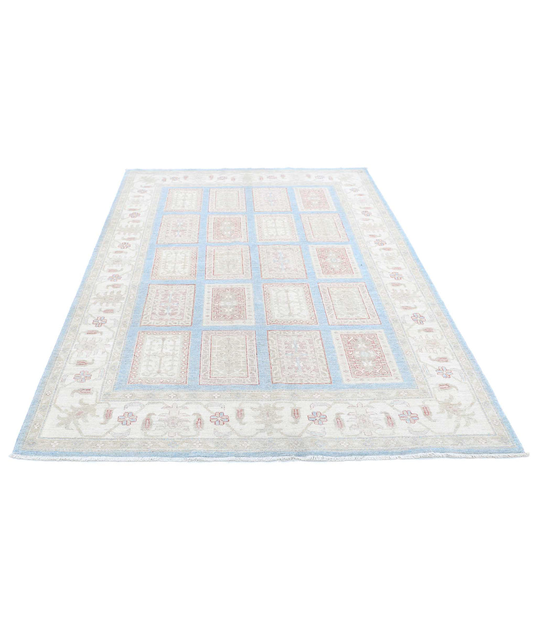 Serenity 5'6'' X 7'10'' Hand-Knotted Wool Rug 5'6'' x 7'10'' (165 X 235) / Blue / Ivory