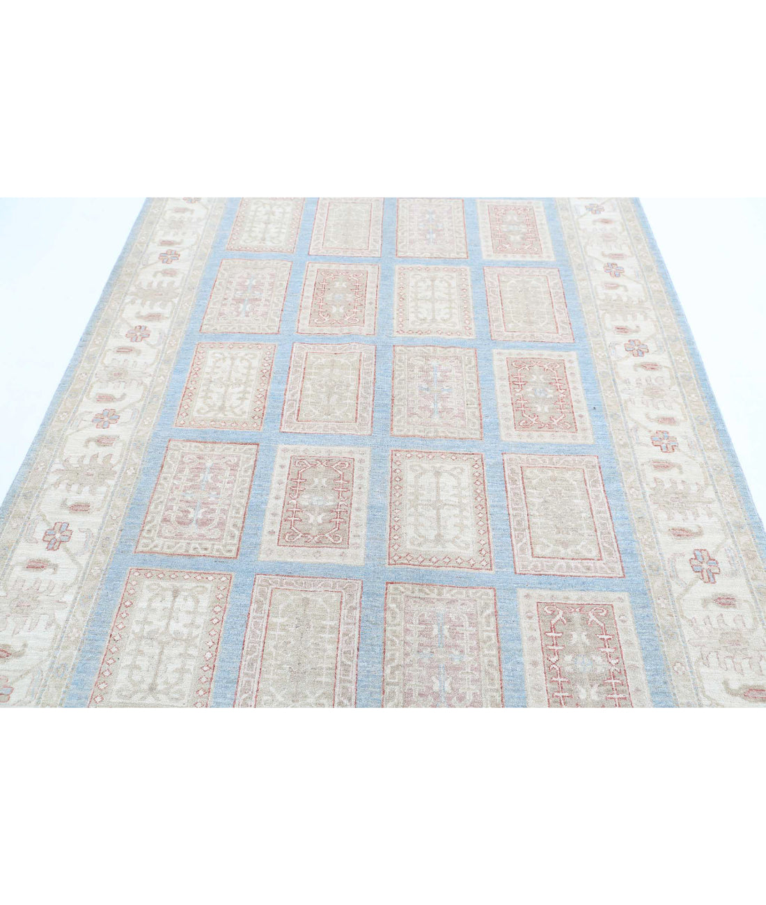 Serenity 5'6'' X 7'10'' Hand-Knotted Wool Rug 5'6'' x 7'10'' (165 X 235) / Blue / Ivory