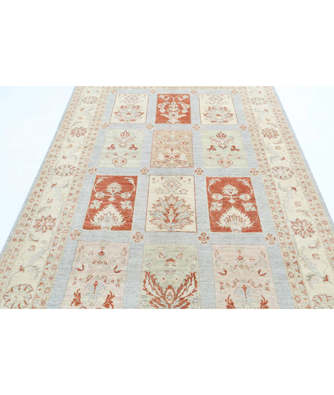 Serenity 5'7'' X 8'6'' Hand-Knotted Wool Rug 5'7'' x 8'6'' (168 X 255) / Blue / Ivory