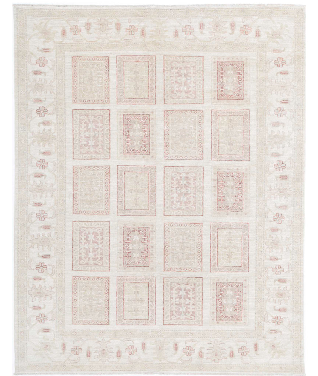 Serenity 5'6'' X 7'1'' Hand-Knotted Wool Rug 5'6'' x 7'1'' (165 X 213) / Ivory / Grey