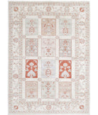 Serenity 5'6'' X 7'7'' Hand-Knotted Wool Rug 5'6'' x 7'7'' (165 X 228) / Ivory / Red