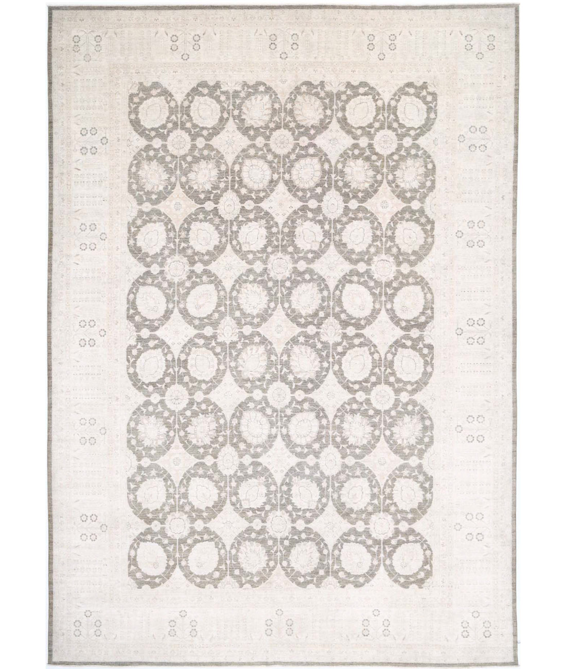 Serenity 12'3'' X 17'8'' Hand-Knotted Wool Rug 12'3'' x 17'8'' (368 X 530) / Brown / Ivory