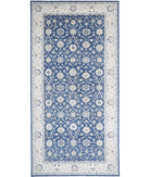 Serenity 9'9'' X 21'1'' Hand-Knotted Wool Rug 9'9'' x 21'1'' (293 X 633) / Blue / Ivory