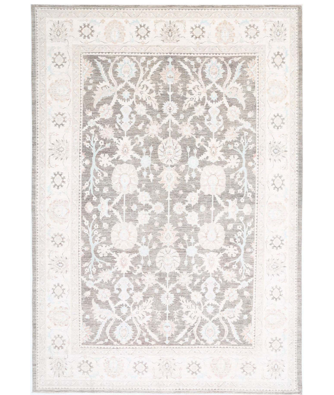 Serenity 9'7'' X 13'11'' Hand-Knotted Wool Rug 9'7'' x 13'11'' (288 X 418) / Brown / Ivory