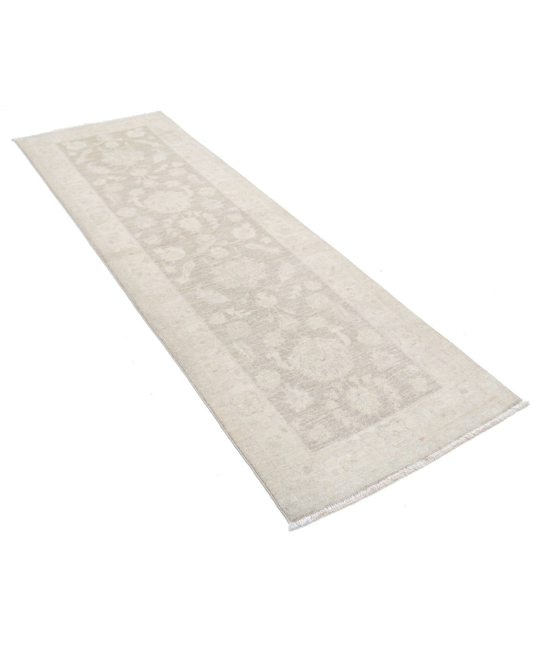 Serenity 2'8'' X 8'4'' Hand-Knotted Wool Rug 2'8'' x 8'4'' (80 X 250) / Grey / Ivory