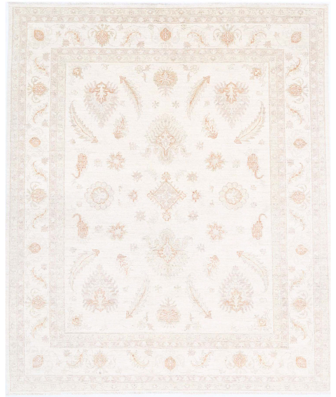 Serenity 6'6'' X 7'9'' Hand-Knotted Wool Rug 6'6'' x 7'9'' (195 X 233) / Ivory / Taupe