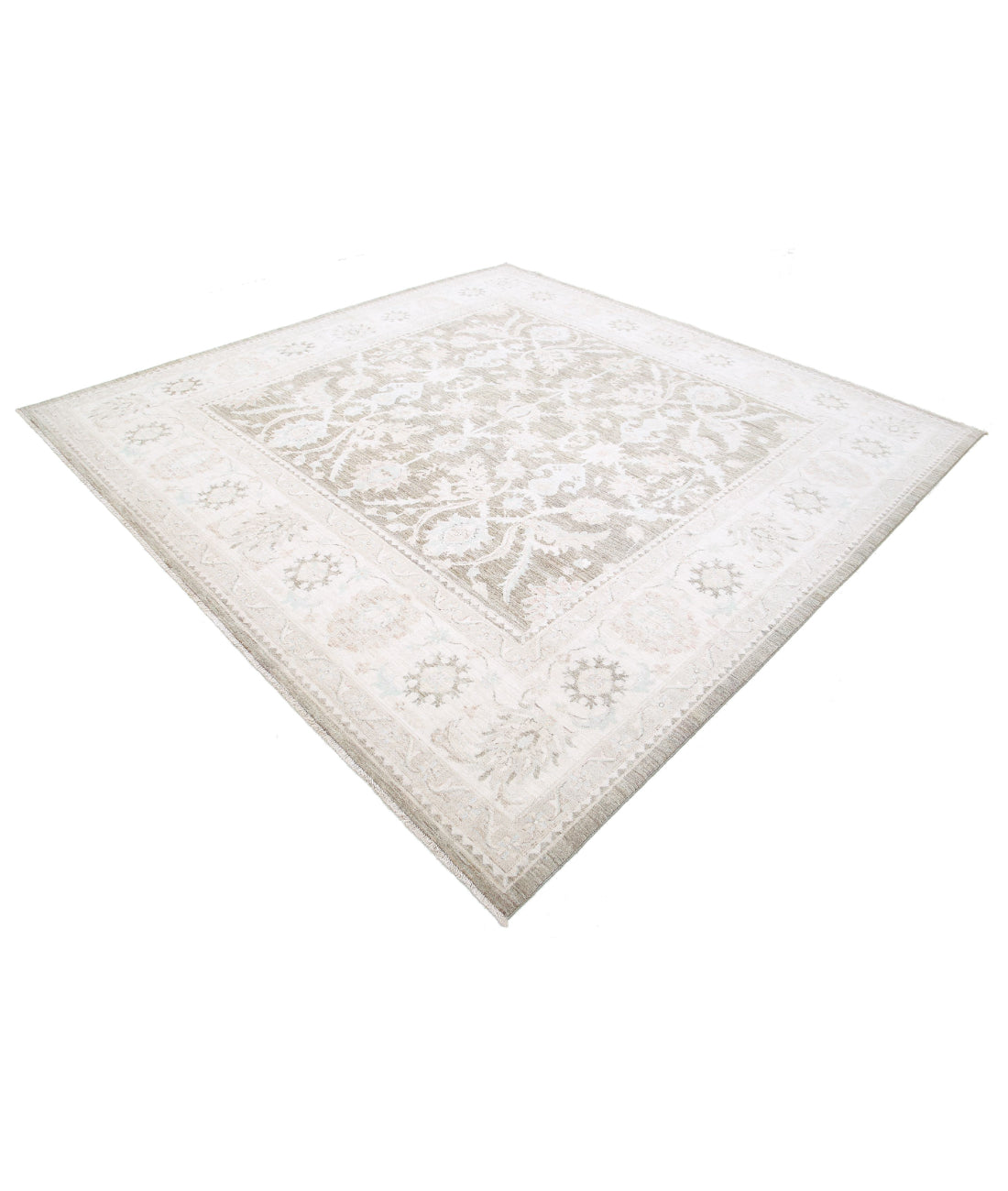 Serenity 9'6'' X 9'8'' Hand-Knotted Wool Rug 9'6'' x 9'8'' (285 X 290) / Taupe / Ivory