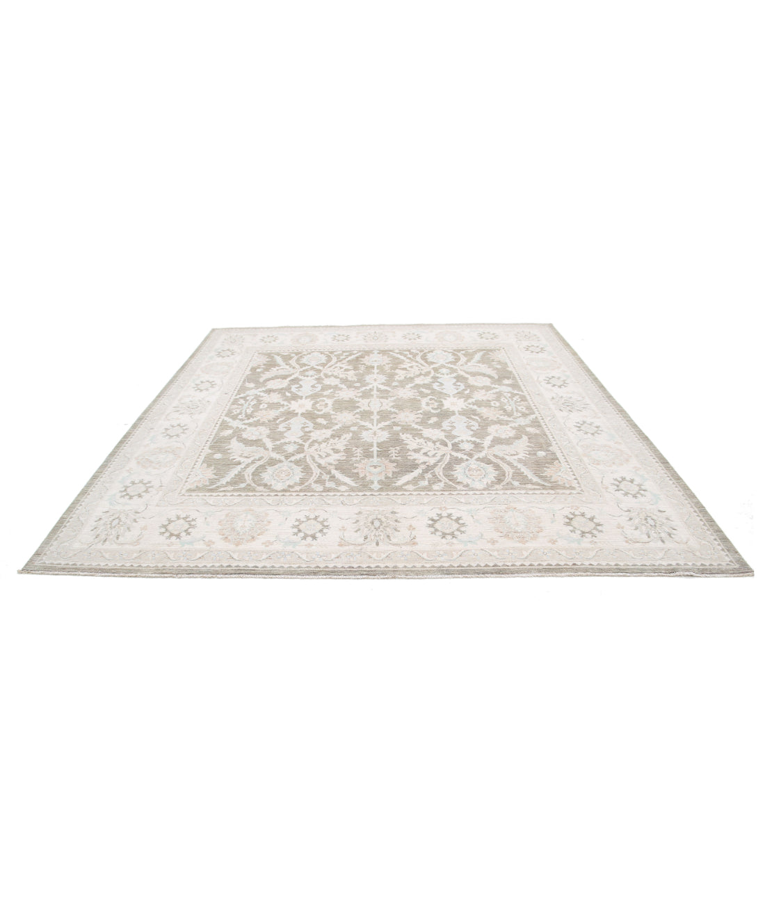 Serenity 9'6'' X 9'8'' Hand-Knotted Wool Rug 9'6'' x 9'8'' (285 X 290) / Taupe / Ivory