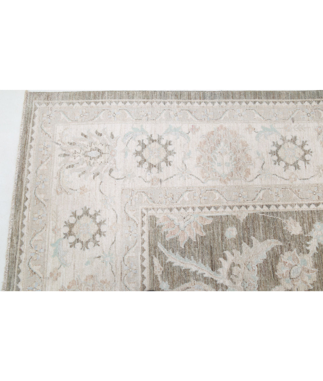 Serenity 9'6'' X 9'8'' Hand-Knotted Wool Rug 9'6'' x 9'8'' (285 X 290) / Taupe / Ivory