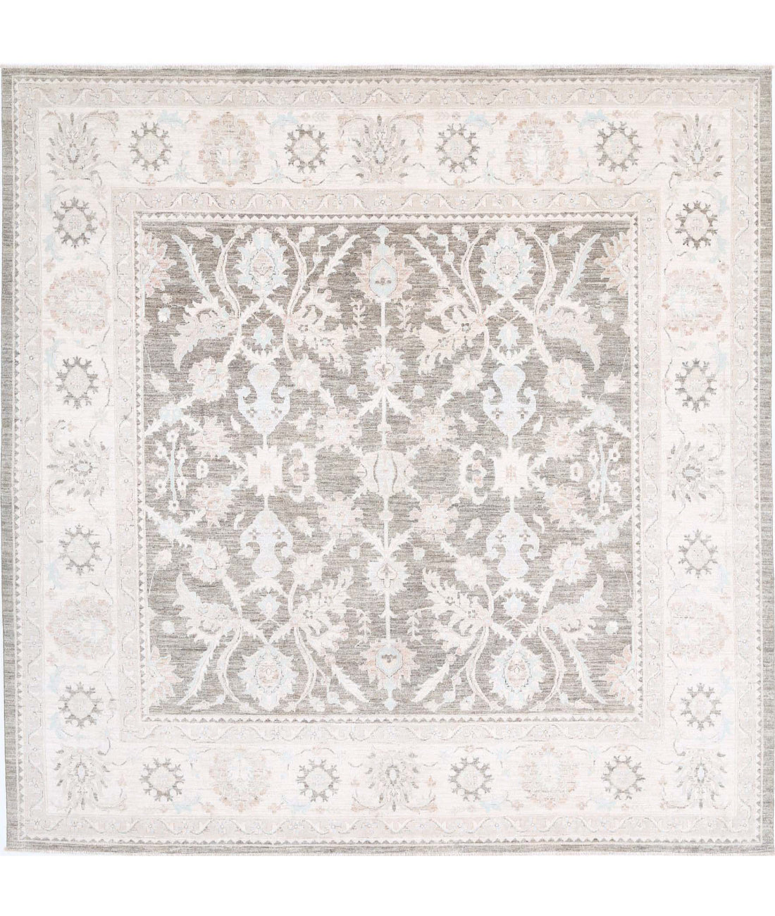 Serenity 9'6'' X 9'8'' Hand-Knotted Wool Rug 9'6'' x 9'8'' (285 X 290) / Taupe / Ivory