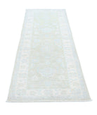 Serenity 2'6'' X 8'4'' Hand-Knotted Wool Rug 2'6'' x 8'4'' (75 X 250) / Green / Ivory