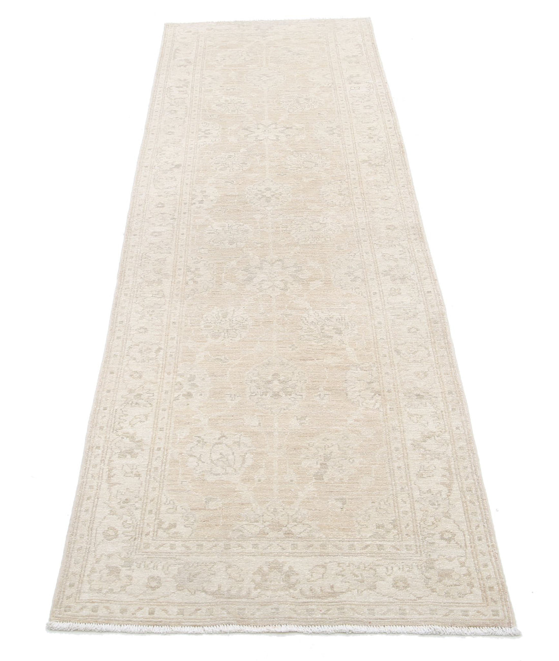 Serenity 2'6'' X 9'1'' Hand-Knotted Wool Rug 2'6'' x 9'1'' (75 X 273) / Ivory / Taupe