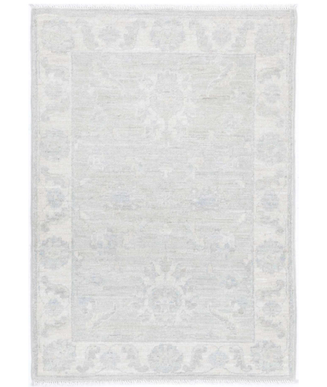 Serenity 2'1'' X 2'11'' Hand-Knotted Wool Rug 2'1'' x 2'11'' (63 X 88) / Grey / Ivory