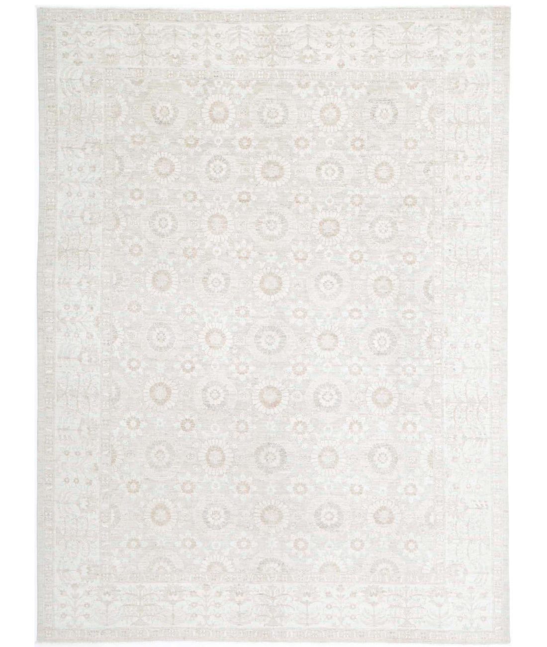 Serenity 8'8'' X 11'8'' Hand-Knotted Wool Rug 8'8'' x 11'8'' (260 X 350) / Ivory / Taupe