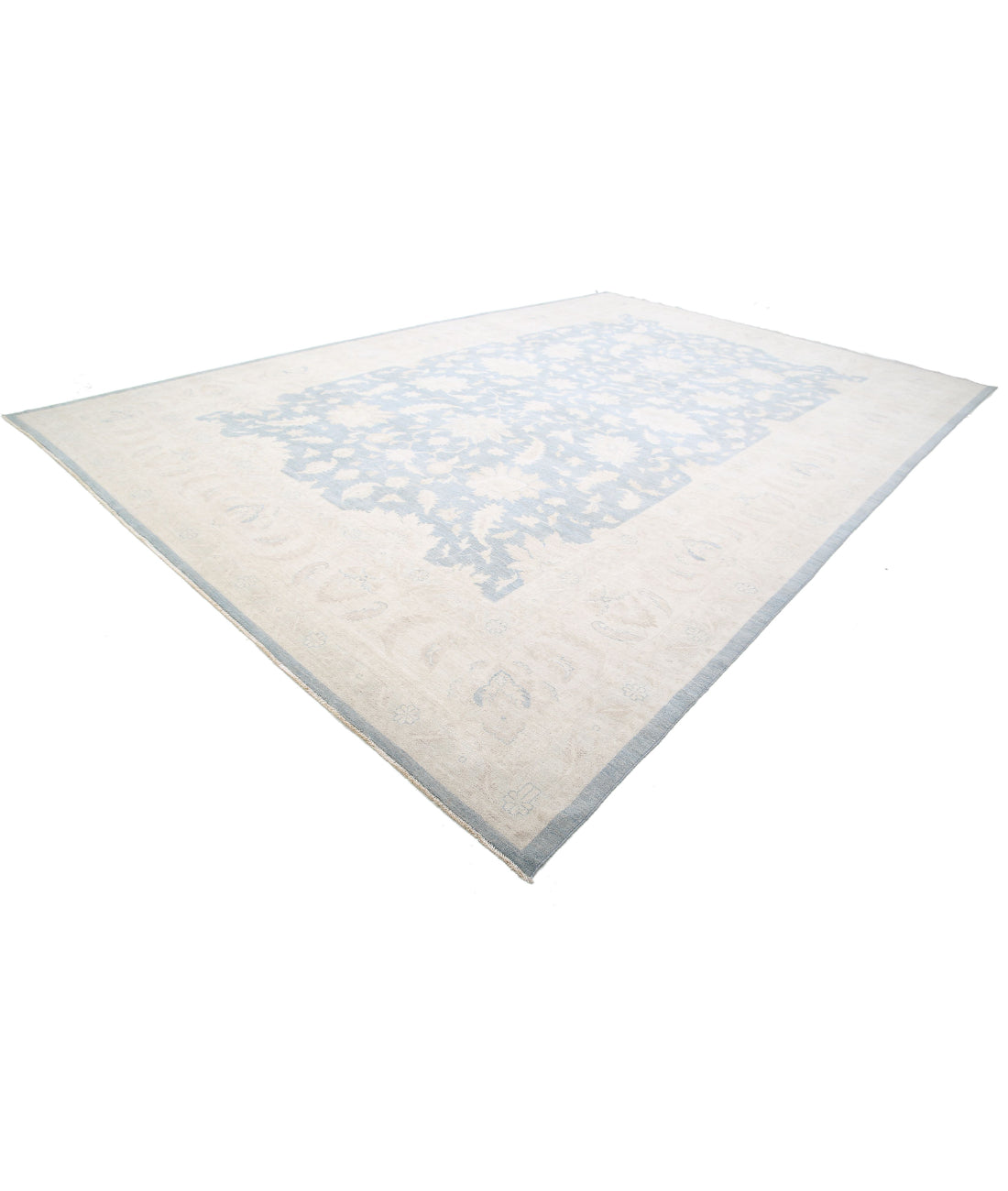 Serenity 13'2'' X 19'8'' Hand-Knotted Wool Rug 13'2'' x 19'8'' (395 X 590) / Grey / Gold