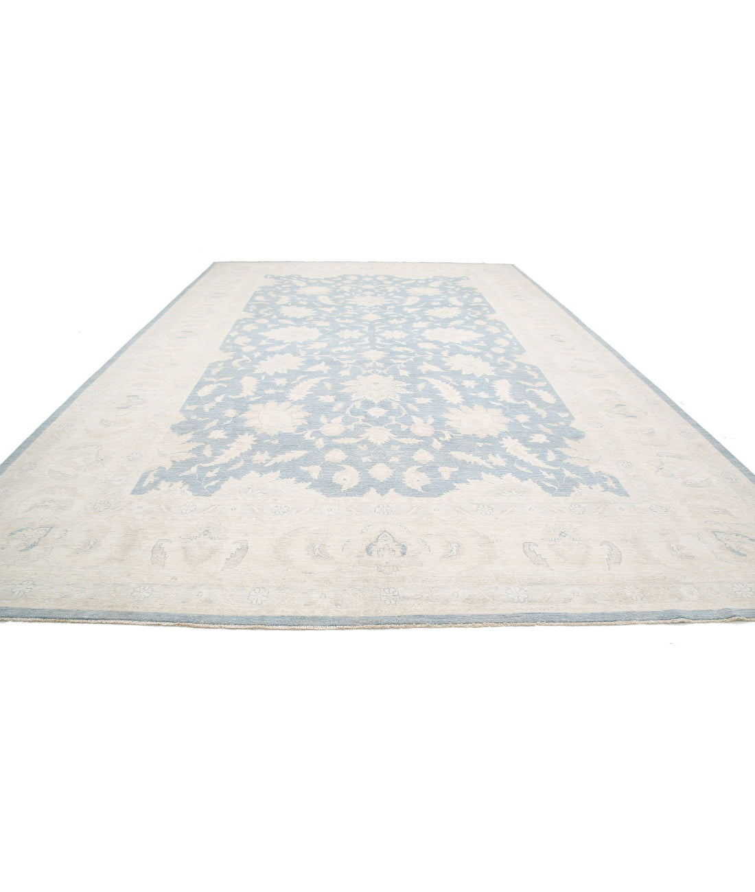 Serenity 13'2'' X 19'8'' Hand-Knotted Wool Rug 13'2'' x 19'8'' (395 X 590) / Grey / Gold