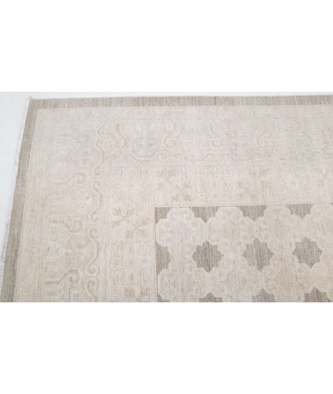 Serenity 12'0'' X 14'5'' Hand-Knotted Wool Rug 12'0'' x 14'5'' (360 X 433) / Brown / Ivory