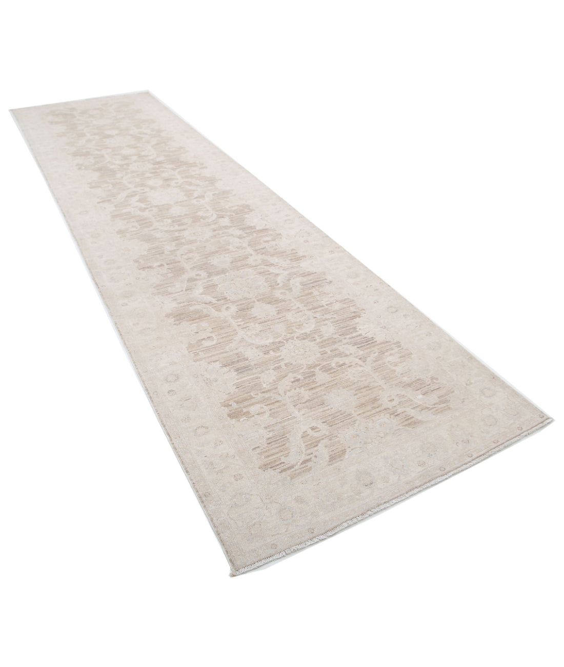 Serenity 4'0'' X 15'1'' Hand-Knotted Wool Rug 4'0'' x 15'1'' (120 X 453) / Brown / Ivory