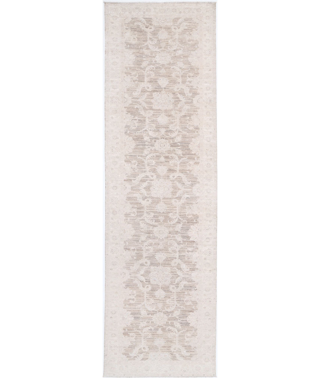 Serenity 4'0'' X 15'1'' Hand-Knotted Wool Rug 4'0'' x 15'1'' (120 X 453) / Brown / Ivory