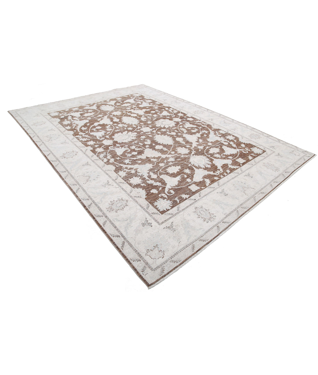 Serenity 8'10'' X 11'7'' Hand-Knotted Wool Rug 8'10'' x 11'7'' (265 X 348) / Brown / Ivory