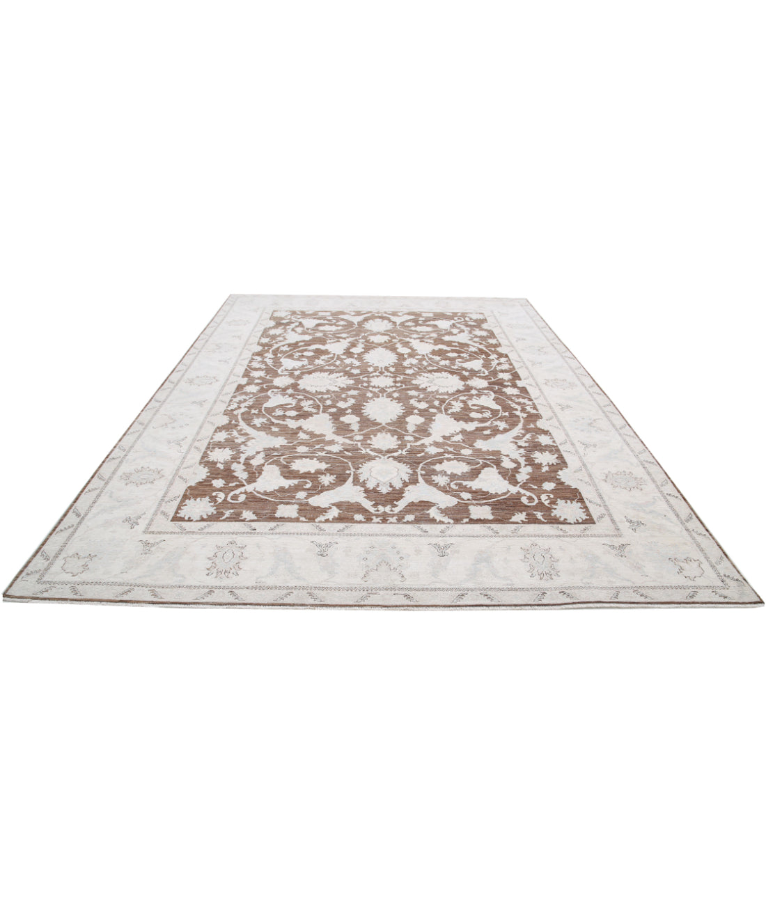 Serenity 8'10'' X 11'7'' Hand-Knotted Wool Rug 8'10'' x 11'7'' (265 X 348) / Brown / Ivory