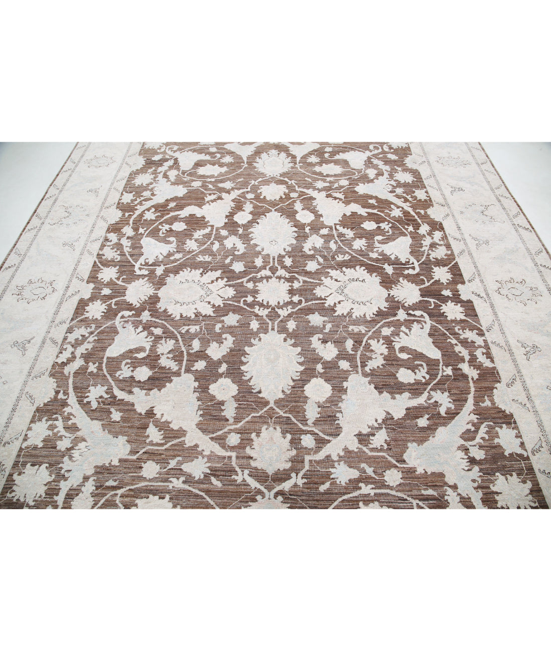 Serenity 8'10'' X 11'7'' Hand-Knotted Wool Rug 8'10'' x 11'7'' (265 X 348) / Brown / Ivory