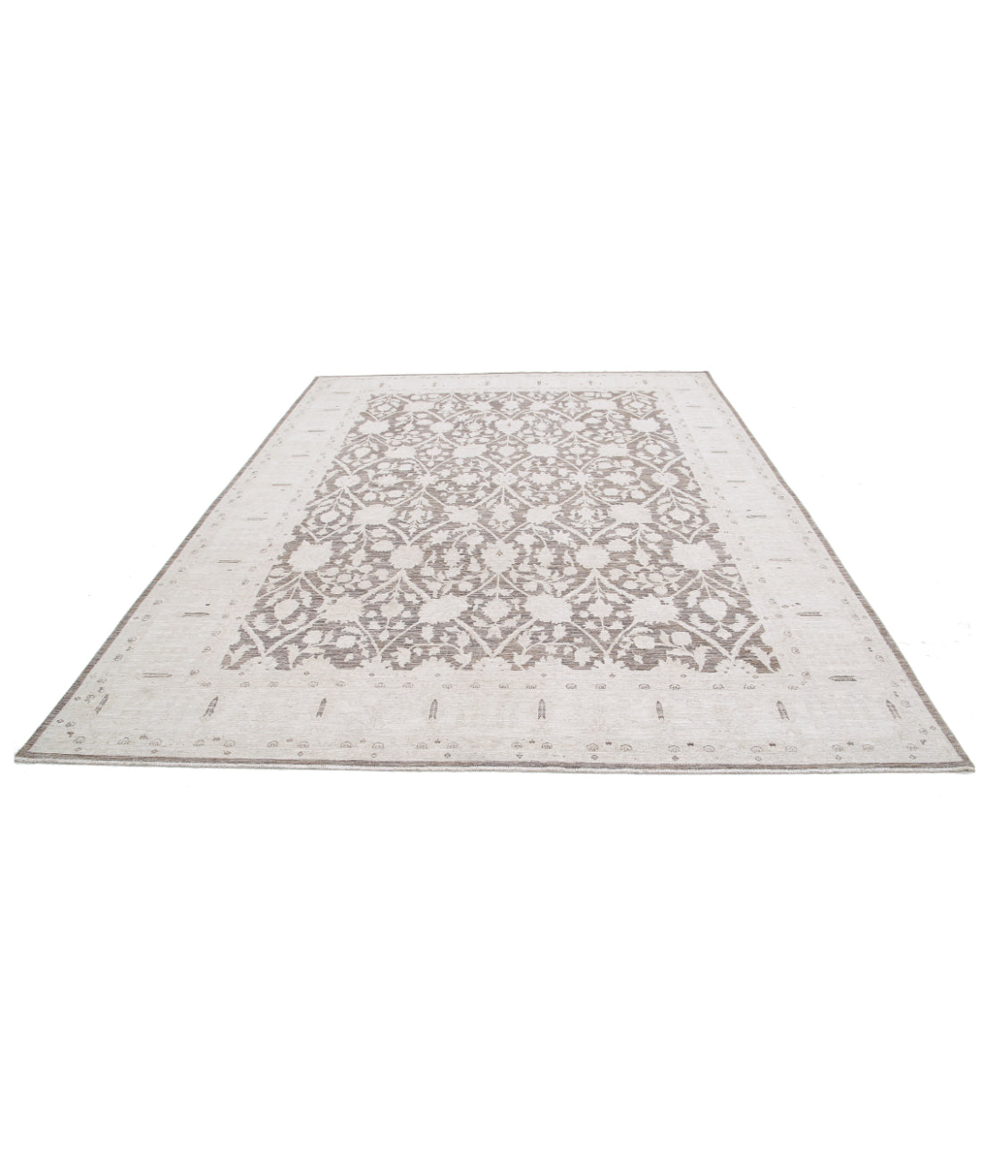 Serenity 8'9'' X 11'0'' Hand-Knotted Wool Rug 8'9'' x 11'0'' (263 X 330) / Brown / Ivory