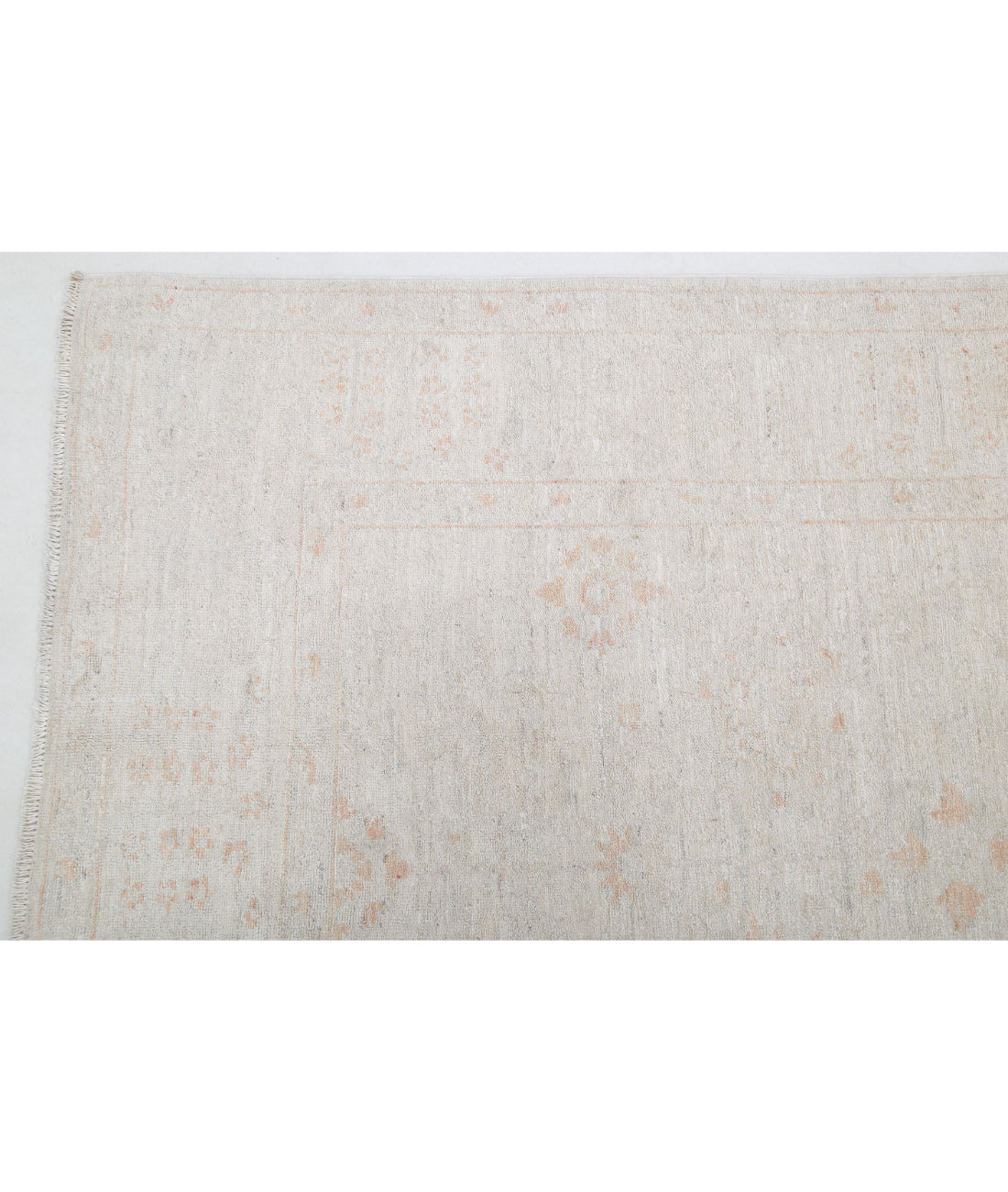 Serenity 5'10'' X 16'3'' Hand-Knotted Wool Rug 5'10'' x 16'3'' (175 X 488) / Ivory / Orange