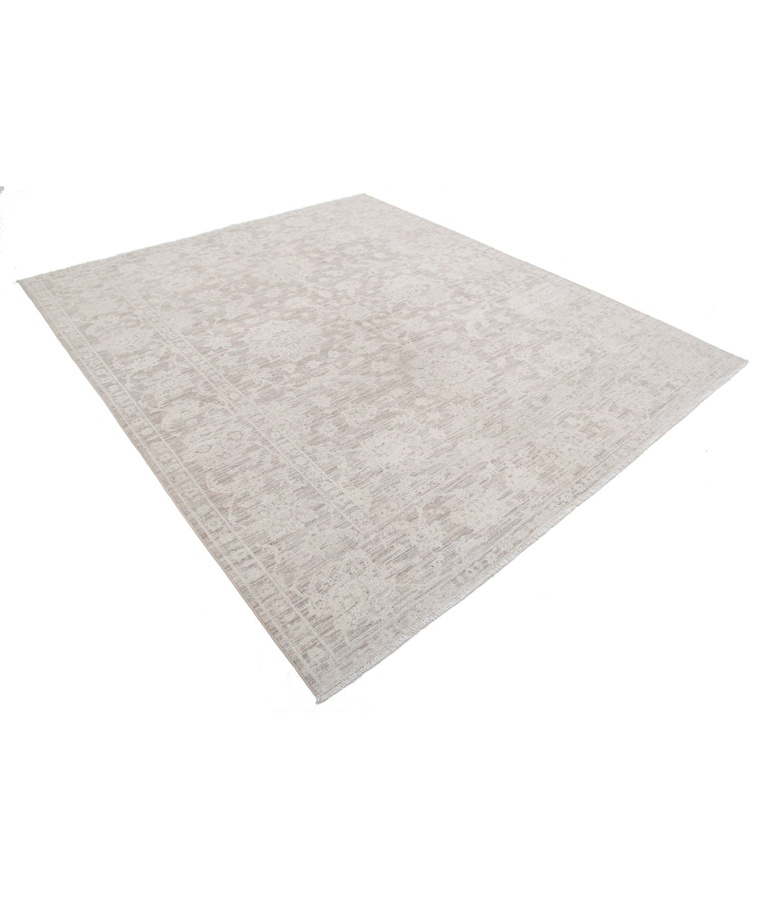 Serenity 8'0'' X 9'1'' Hand-Knotted Wool Rug 8'0'' x 9'1'' (240 X 273) / Brown / Ivory