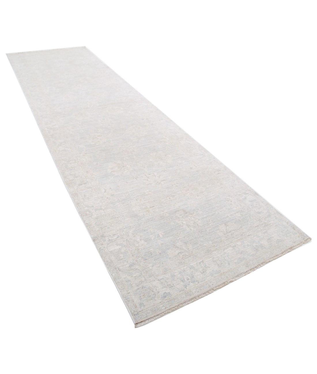 Serenity 3'11'' X 14'2'' Hand-Knotted Wool Rug 3'11'' x 14'2'' (118 X 425) / Grey / Ivory