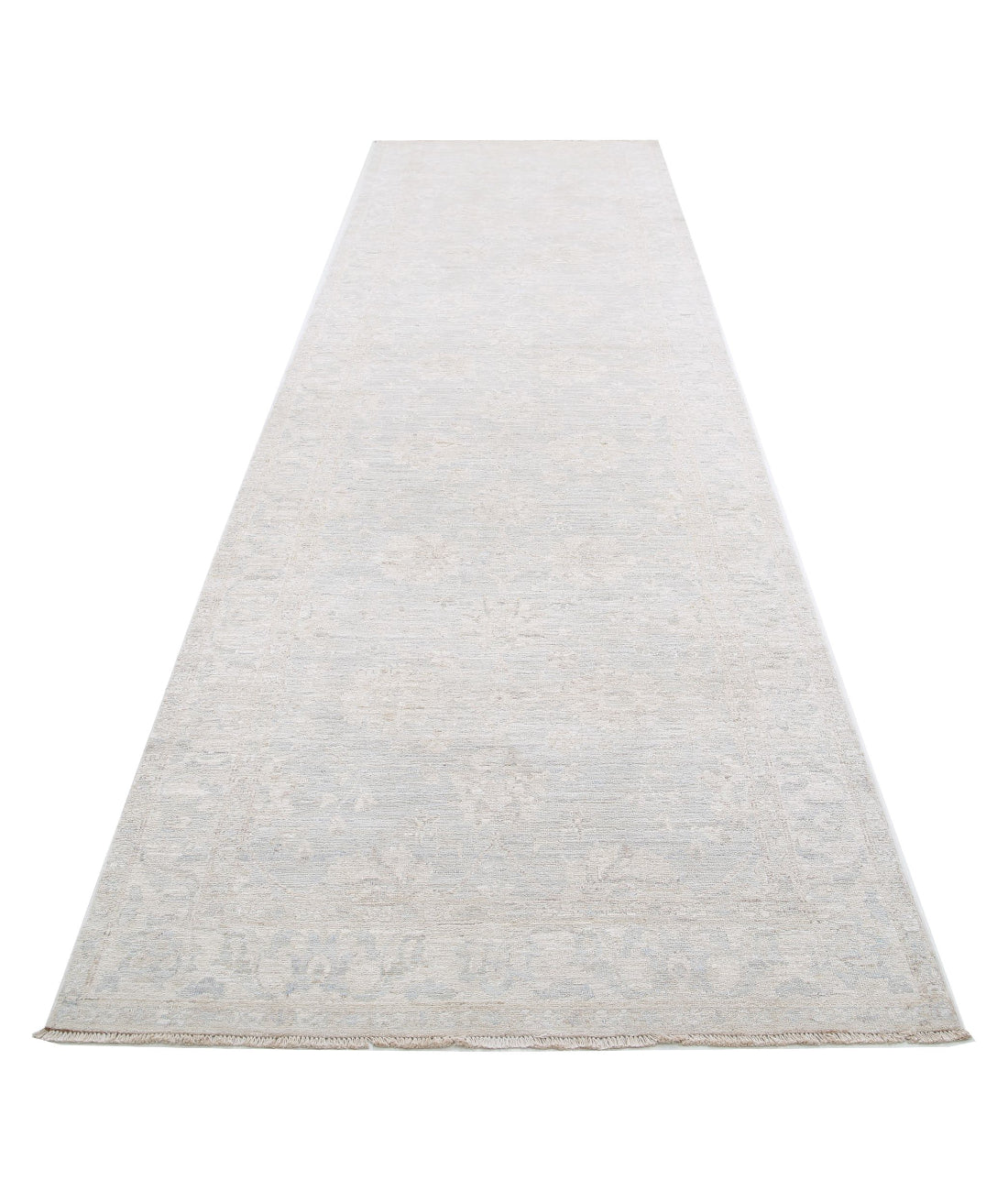 Serenity 3'11'' X 14'2'' Hand-Knotted Wool Rug 3'11'' x 14'2'' (118 X 425) / Grey / Ivory