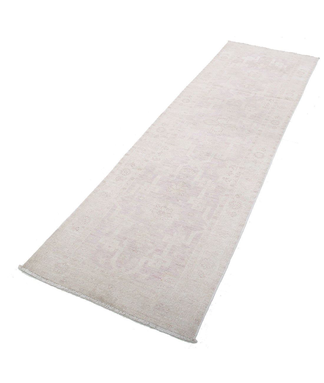 Serenity 2'6'' X 8'11'' Hand-Knotted Wool Rug 2'6'' x 8'11'' (75 X 268) / Pink / Ivory