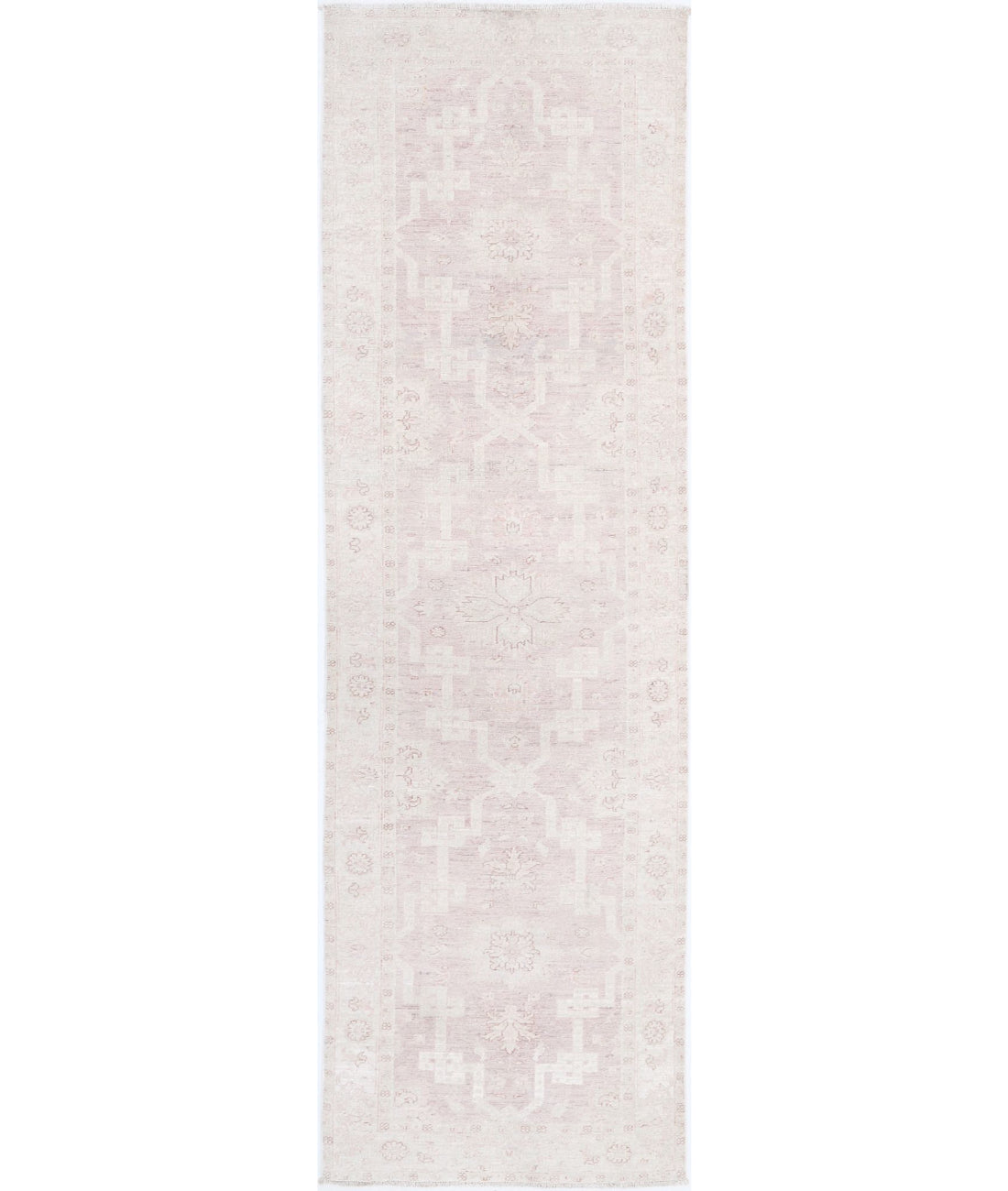 Serenity 2'6'' X 8'11'' Hand-Knotted Wool Rug 2'6'' x 8'11'' (75 X 268) / Pink / Ivory