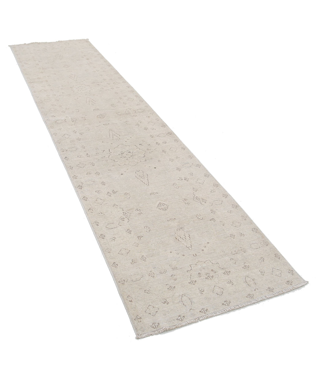 Serenity 2'7'' X 10'7'' Hand-Knotted Wool Rug 2'7'' x 10'7'' (78 X 318) / Ivory / Brown