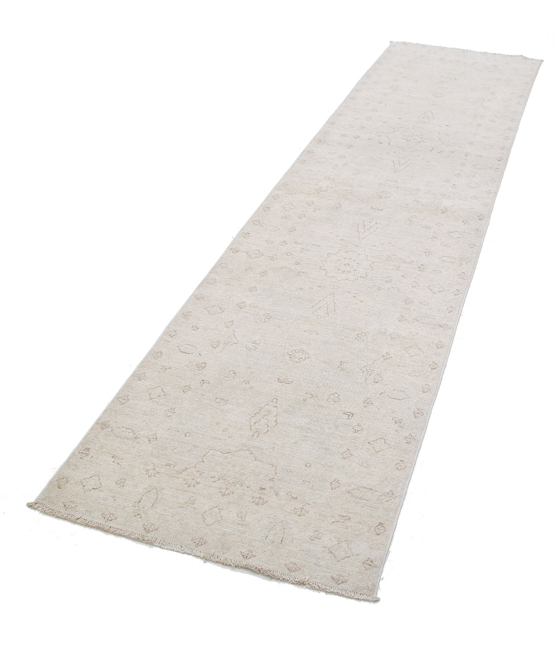 Serenity 2'7'' X 10'7'' Hand-Knotted Wool Rug 2'7'' x 10'7'' (78 X 318) / Ivory / Brown