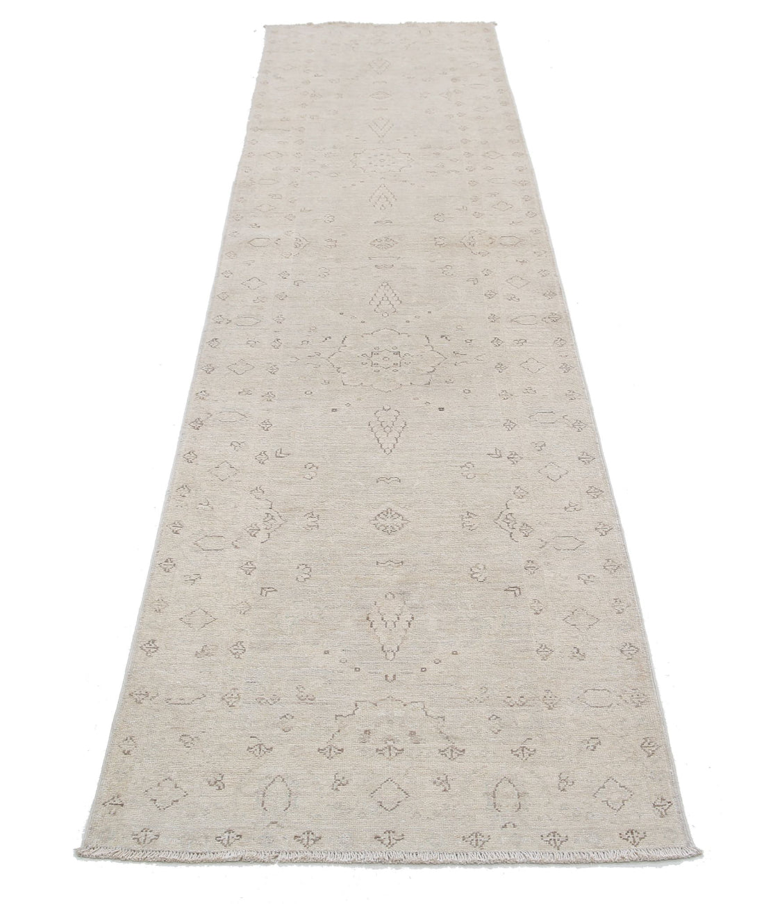 Serenity 2'7'' X 10'7'' Hand-Knotted Wool Rug 2'7'' x 10'7'' (78 X 318) / Ivory / Brown