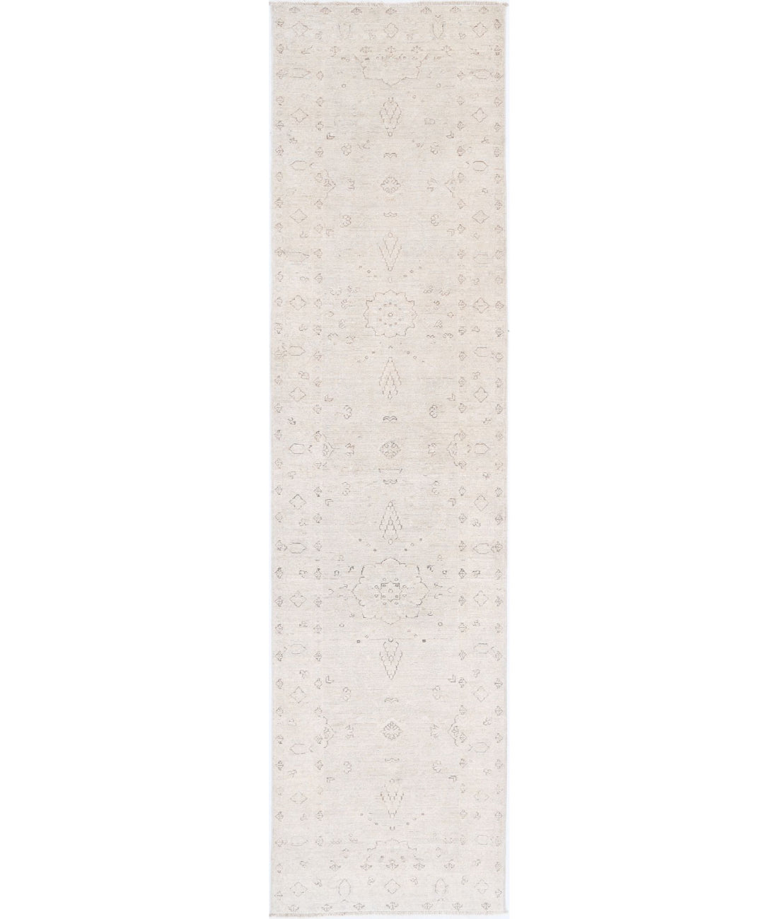 Serenity 2'7'' X 10'7'' Hand-Knotted Wool Rug 2'7'' x 10'7'' (78 X 318) / Ivory / Brown