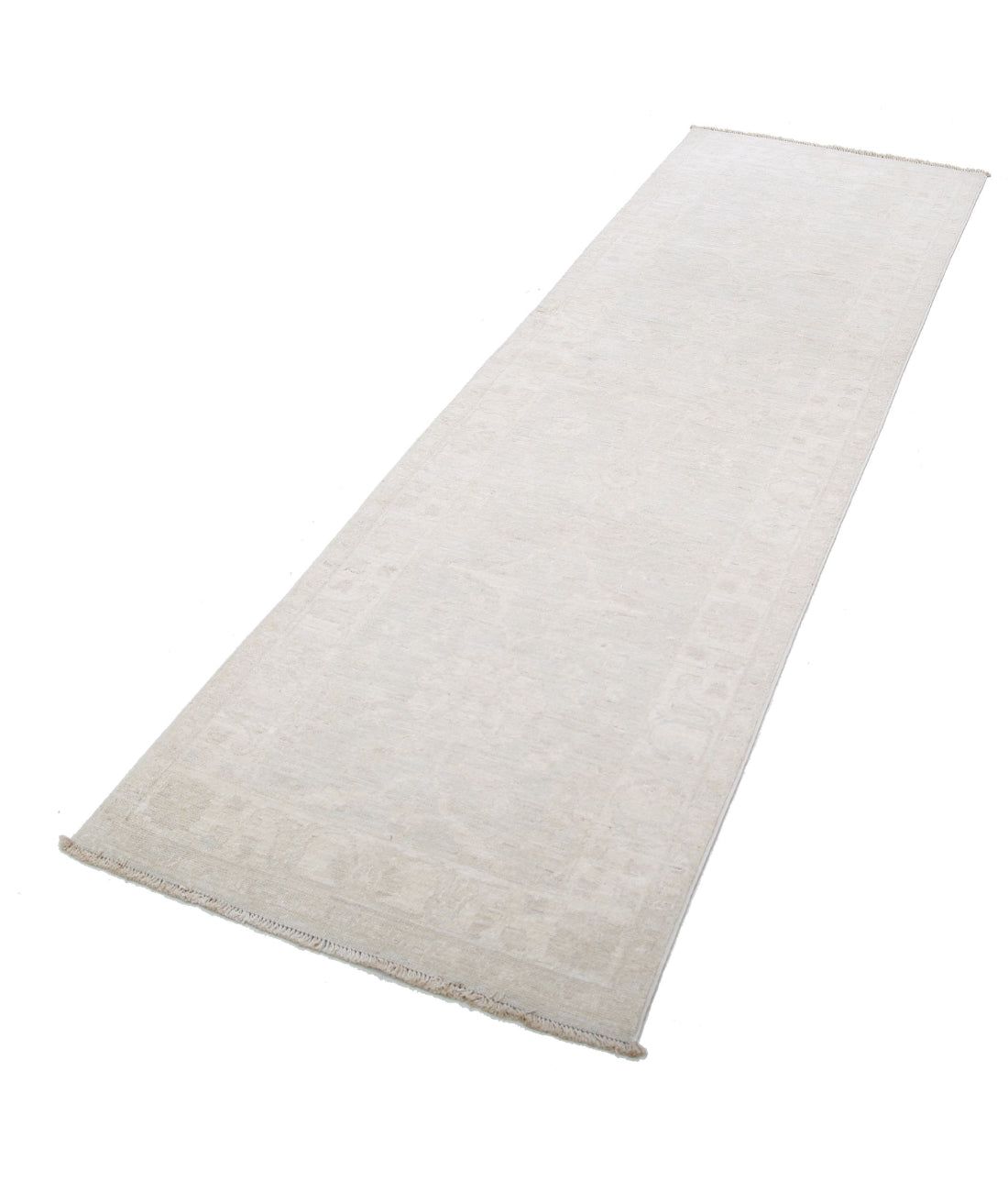 Serenity 2'7'' X 8'5'' Hand-Knotted Wool Rug 2'7'' x 8'5'' (78 X 253) / Grey / Ivory