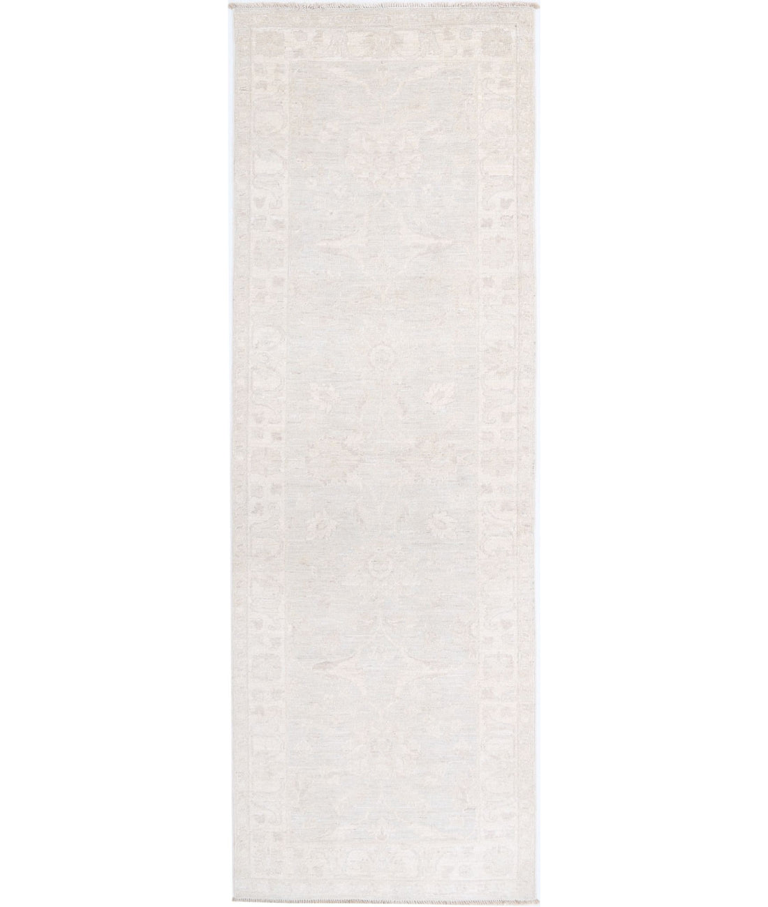 Serenity 2'7'' X 8'5'' Hand-Knotted Wool Rug 2'7'' x 8'5'' (78 X 253) / Grey / Ivory