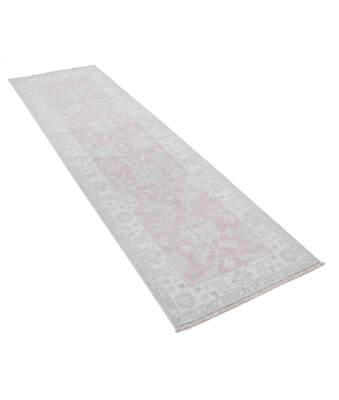 Serenity 2'6'' X 8'5'' Hand-Knotted Wool Rug 2'6'' x 8'5'' (75 X 253) / Pink / Ivory