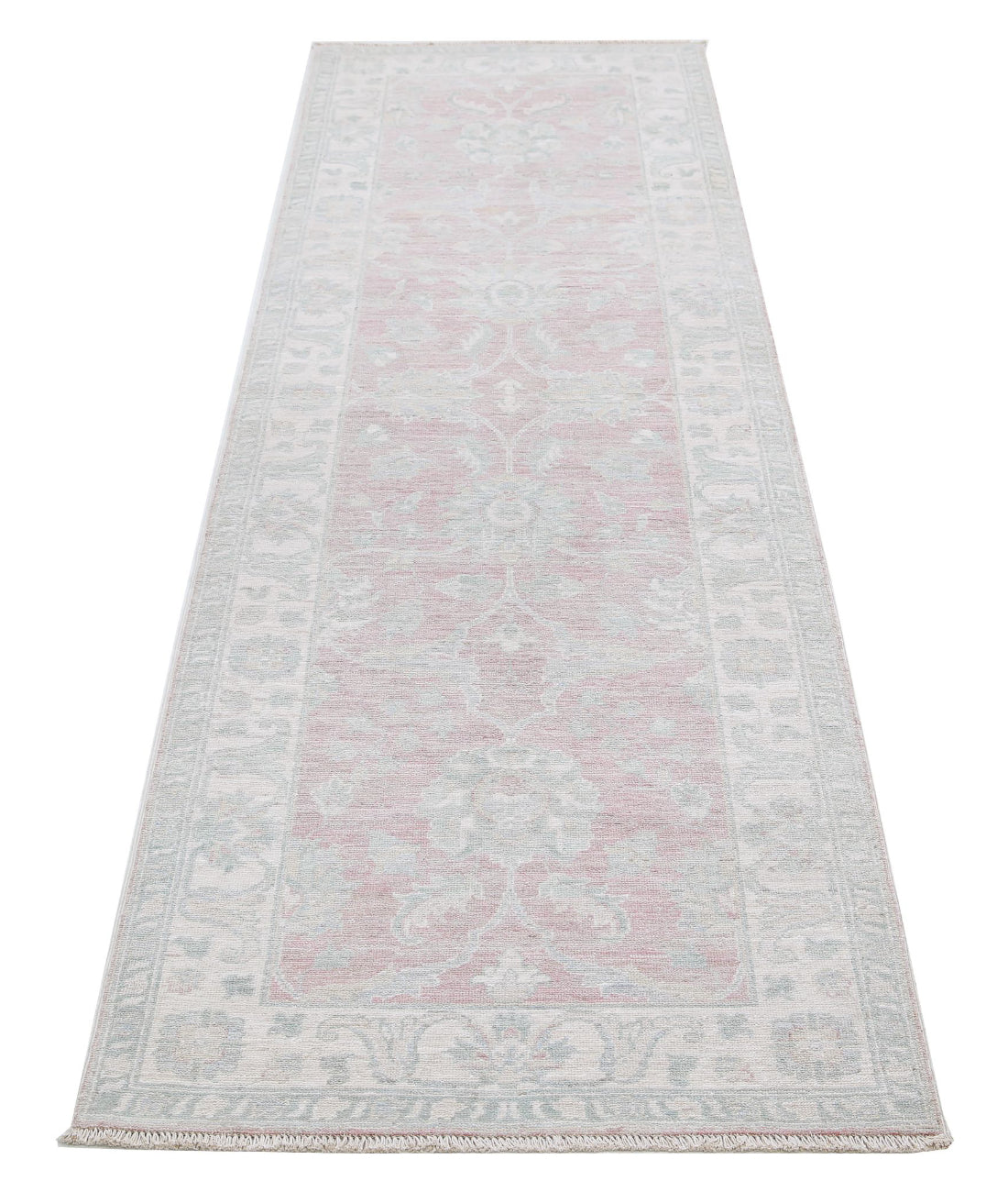 Serenity 2'6'' X 8'5'' Hand-Knotted Wool Rug 2'6'' x 8'5'' (75 X 253) / Pink / Ivory