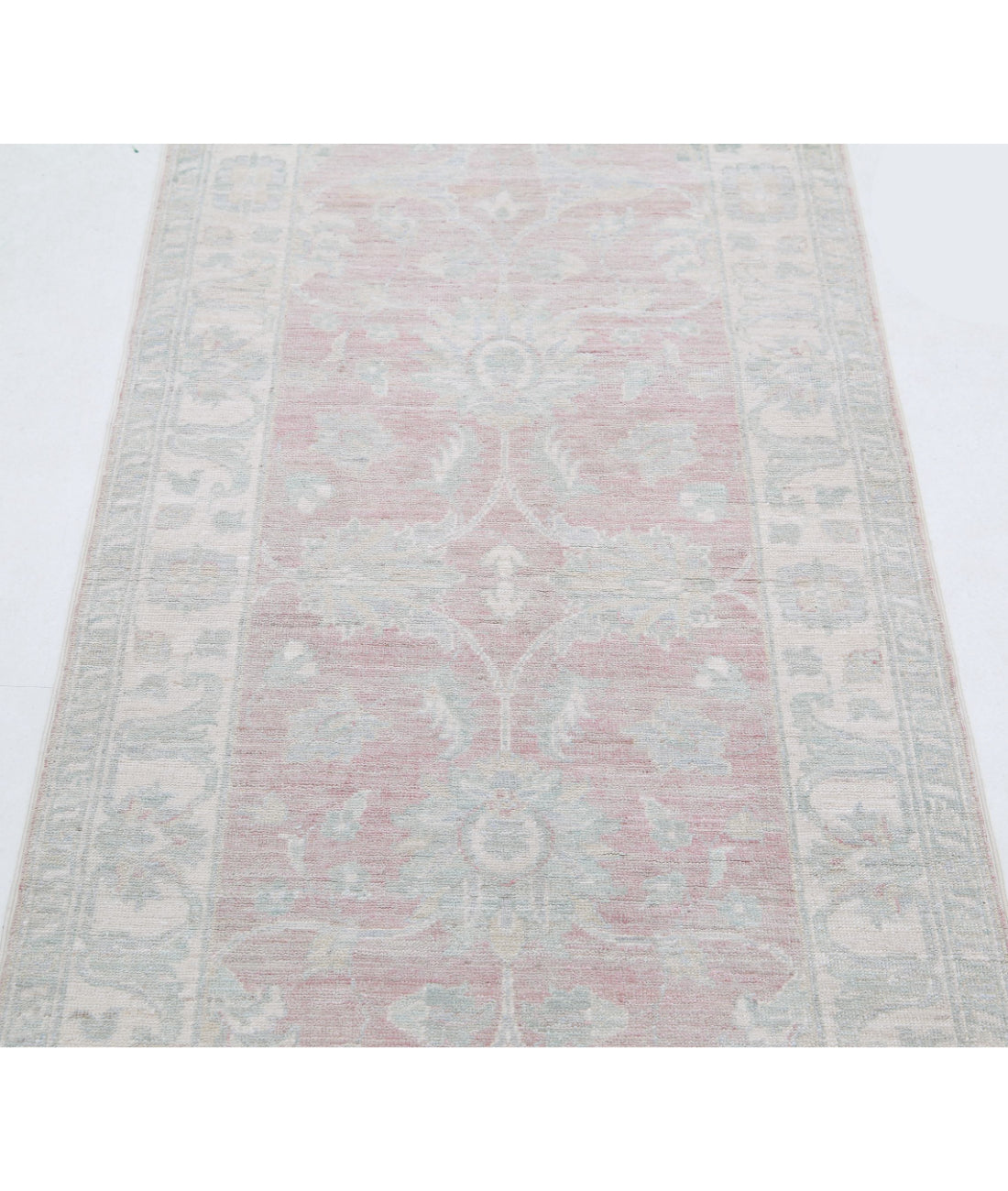 Serenity 2'6'' X 8'5'' Hand-Knotted Wool Rug 2'6'' x 8'5'' (75 X 253) / Pink / Ivory