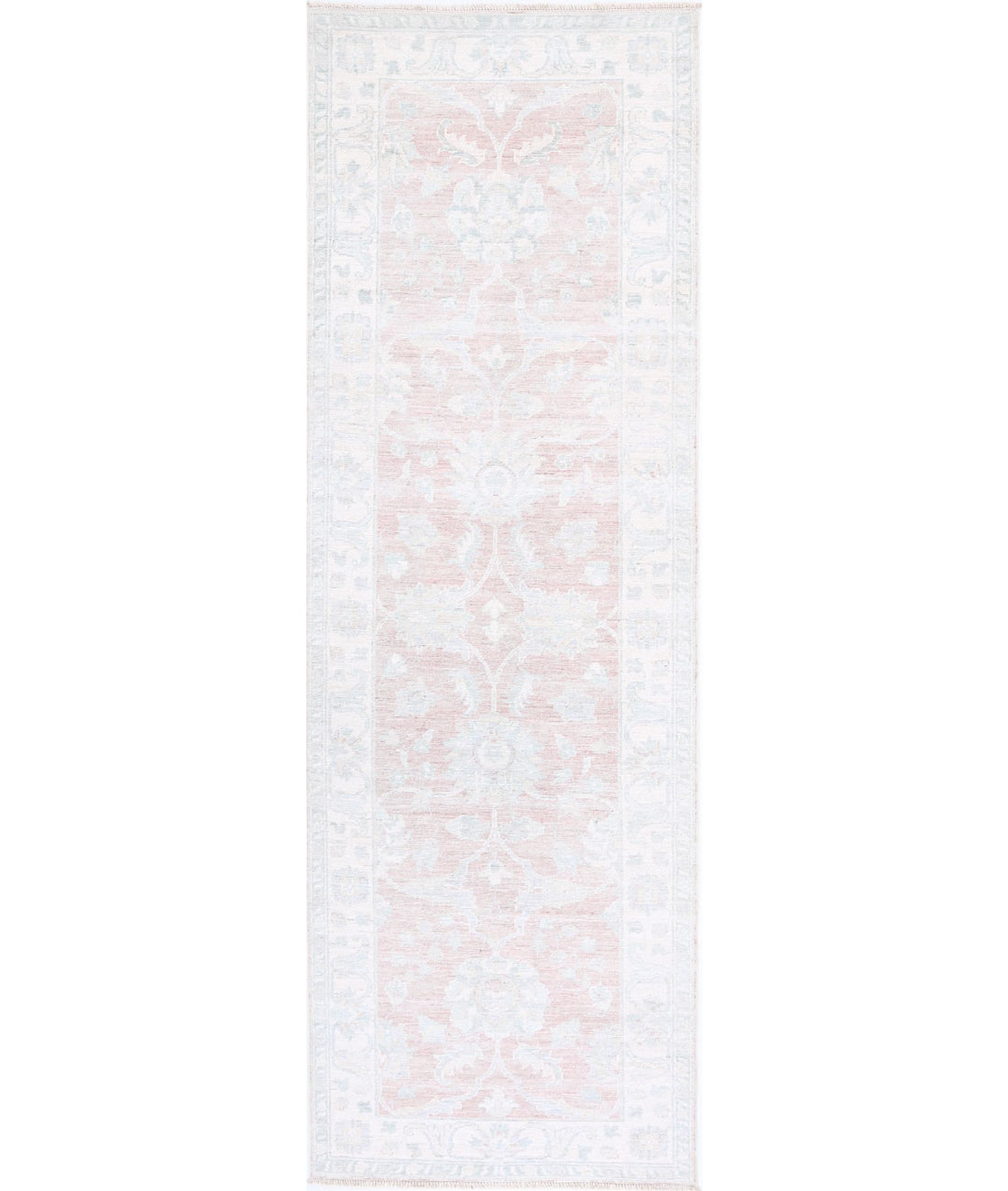 Serenity 2'6'' X 8'5'' Hand-Knotted Wool Rug 2'6'' x 8'5'' (75 X 253) / Pink / Ivory